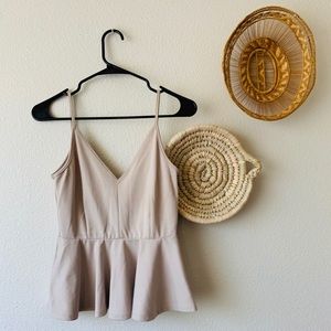 Mauve Peplum Tank Top